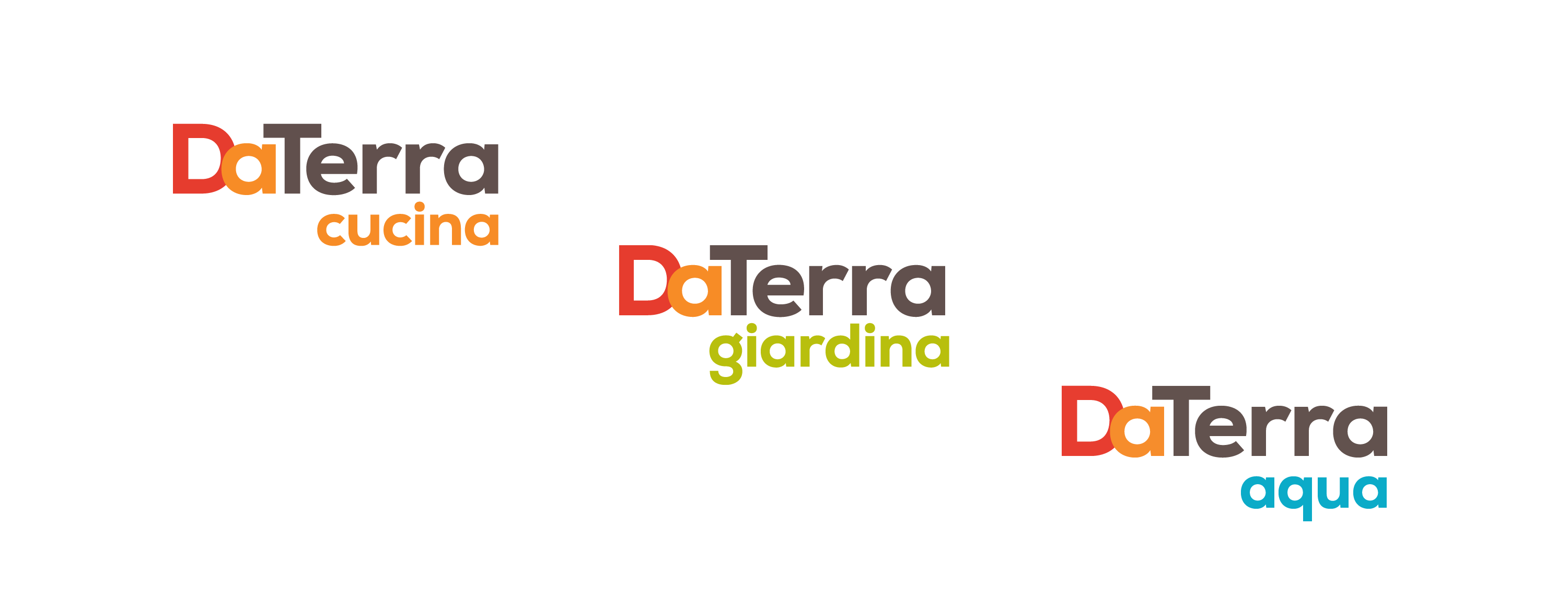 Brand and sub-brand designs for DaTerra. 