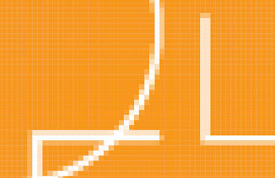 Enlarged bitmap graphic