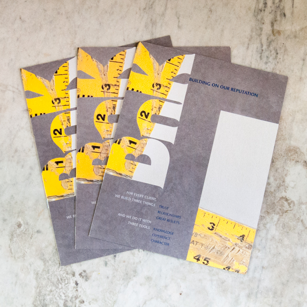 BnK Construction brochure examples